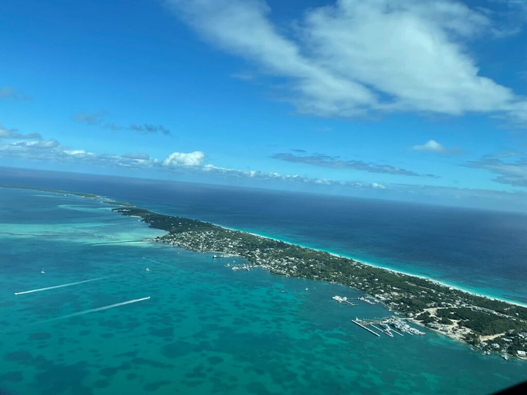 An image of Harbour Island Bahamas from the air.