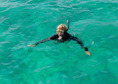 An image of a guest snorkeler on board a OCean Fox dive excursion.