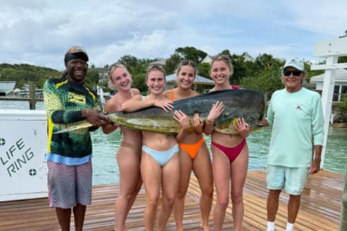 Monster Bull Mahi caught on an Ocean Fox Fishing Charter in Harbour Island Eleuthera